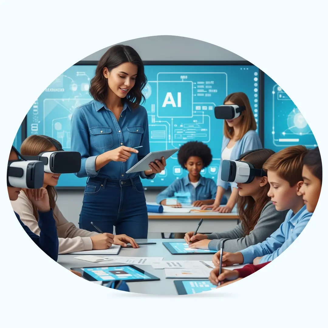 Students learning English online