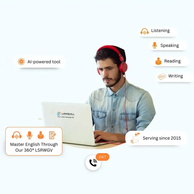 Students learning English online