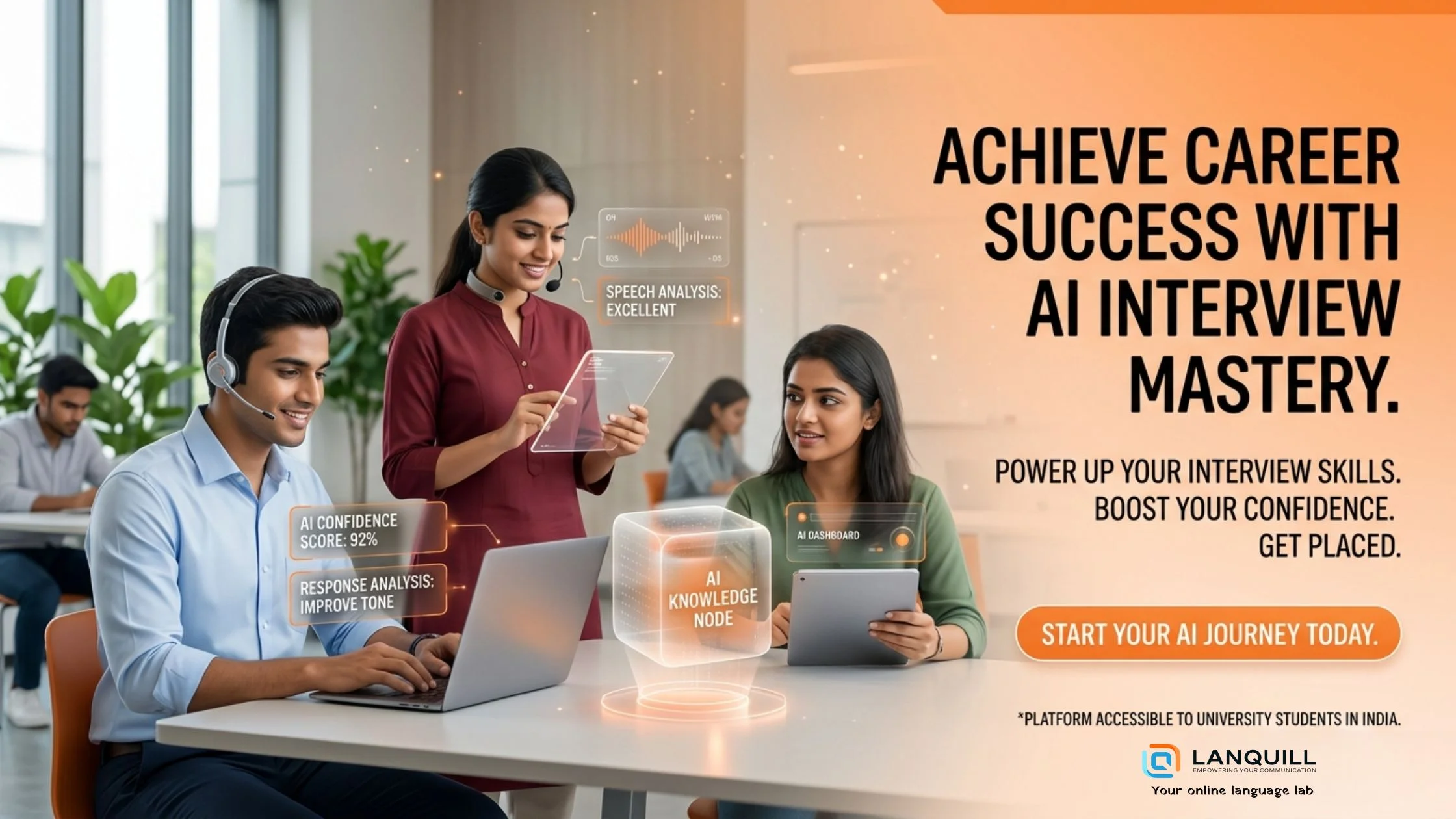 College students preparing for interviews