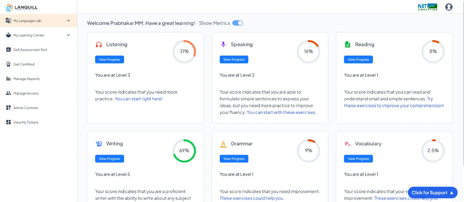 Lanquill Dashboard