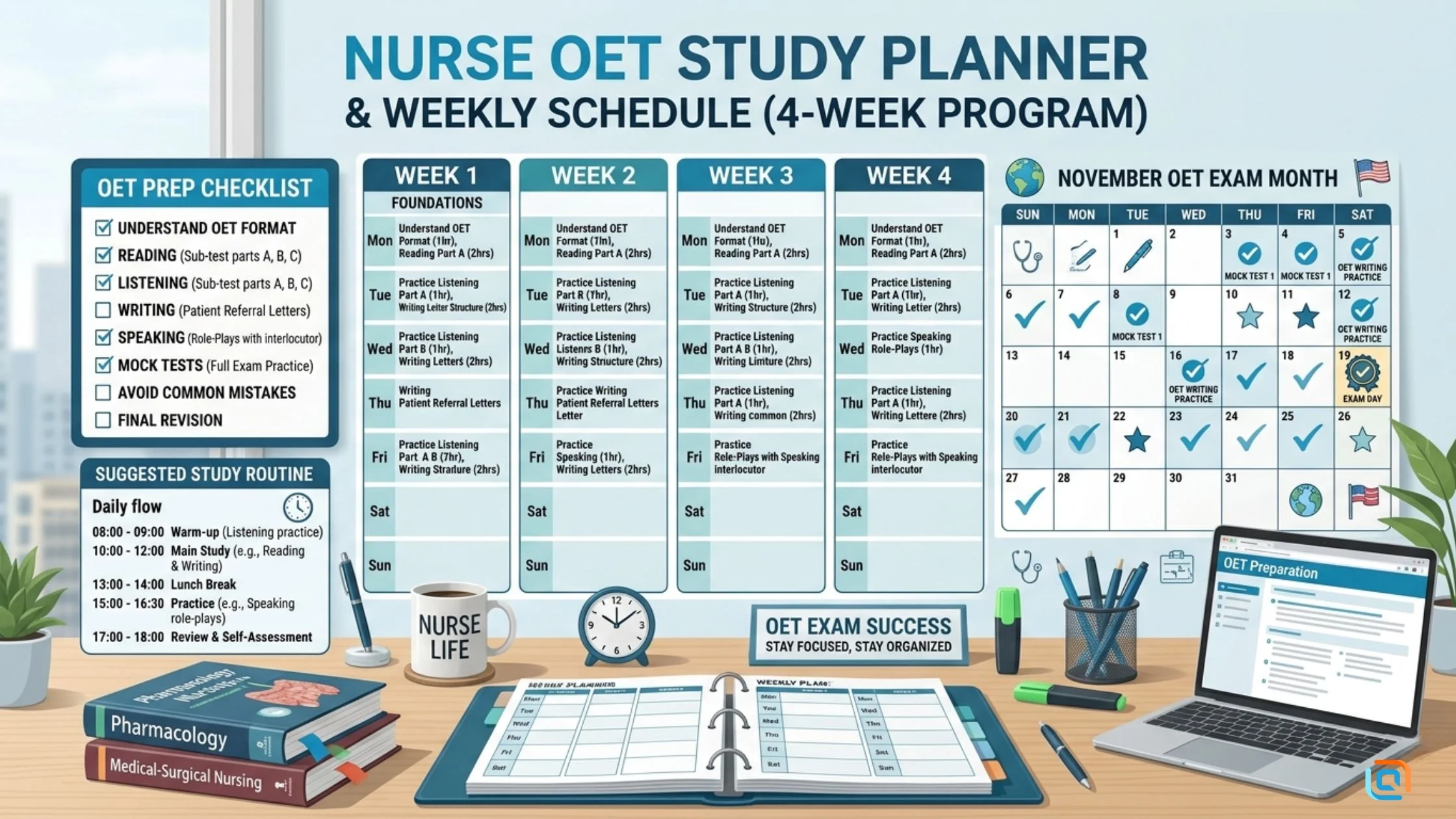 OET study plan for nurses first attempt